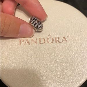 Zebra Print Murano Pandora Charm